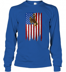 Wyoming Cowboys Grunge American Flag  Apparel Long Sleeve T-Shirt Long Sleeve T-Shirt - Nice-Tshirts4u
