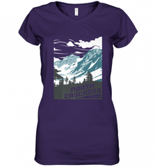 North Cascades National Park Washington Vintage Gift Women's V-Neck T-Shirt Women's V-Neck T-Shirt - Nice-Tshirts4u