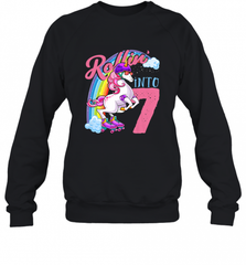 Kids Unicorn Roller Skate 7th Birthday Shirt Girls Unicorn Crewneck Sweatshirt Crewneck Sweatshirt - Nice-Tshirts4u
