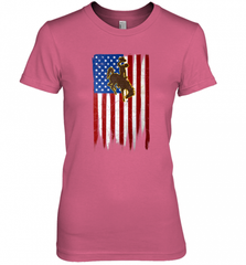 Wyoming Cowboys Grunge American Flag  Apparel Women's Premium T-Shirt Women's Premium T-Shirt - Nice-Tshirts4u