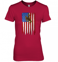 Wyoming Cowboys Grunge American Flag  Apparel Women's Premium T-Shirt Women's Premium T-Shirt - Nice-Tshirts4u