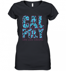 Cal Poly SLO Mustangs CJ6DY01 Women's V-Neck T-Shirt Women's V-Neck T-Shirt - Nice-Tshirts4u