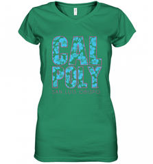 Cal Poly SLO Mustangs CJ6DY01 Women's V-Neck T-Shirt Women's V-Neck T-Shirt - Nice-Tshirts4u