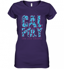 Cal Poly SLO Mustangs CJ6DY01 Women's V-Neck T-Shirt Women's V-Neck T-Shirt - Nice-Tshirts4u