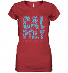 Cal Poly SLO Mustangs CJ6DY01 Women's V-Neck T-Shirt Women's V-Neck T-Shirt - Nice-Tshirts4u