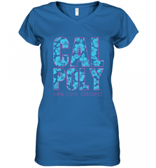 Cal Poly SLO Mustangs CJ6DY01 Women's V-Neck T-Shirt Women's V-Neck T-Shirt - Nice-Tshirts4u