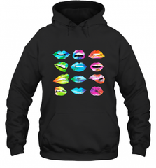 Tie Dye Lip Mood Mouths Bite Tongue Out Smile Smirk Kiss Hooded Sweatshirt Hooded Sweatshirt - Nice-Tshirts4u