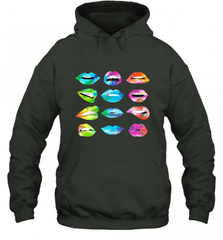 Tie Dye Lip Mood Mouths Bite Tongue Out Smile Smirk Kiss Hooded Sweatshirt Hooded Sweatshirt - Nice-Tshirts4u
