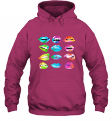 Tie Dye Lip Mood Mouths Bite Tongue Out Smile Smirk Kiss Hooded Sweatshirt Hooded Sweatshirt - Nice-Tshirts4u