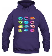 Tie Dye Lip Mood Mouths Bite Tongue Out Smile Smirk Kiss Hooded Sweatshirt Hooded Sweatshirt - Nice-Tshirts4u