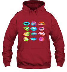 Tie Dye Lip Mood Mouths Bite Tongue Out Smile Smirk Kiss Hooded Sweatshirt Hooded Sweatshirt - Nice-Tshirts4u