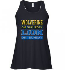 Wolverine on Saturday Lion on Sunday Detroit Football Gift Women's Racerback Tank Women's Racerback Tank - Nice-Tshirts4u