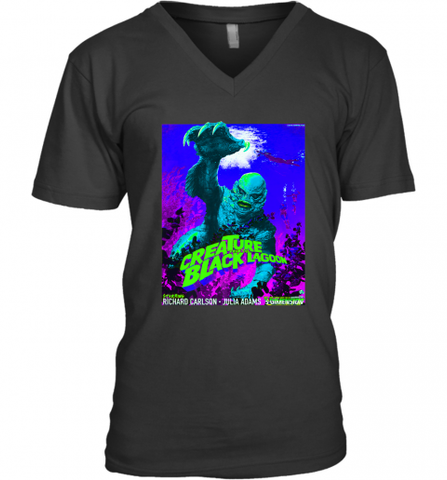 Vintage Water Lagoon Creature  Classic Horror Movie Tee Men's V-Neck Men's V-Neck / Black / S Men's V-Neck - Nice-Tshirts4u