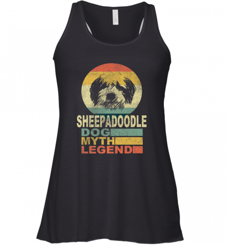 Sheepadoodle Dog Myth Legend Women's Racerback Tank Women's Racerback Tank / Black / XS Women's Racerback Tank - Nice-Tshirts4u