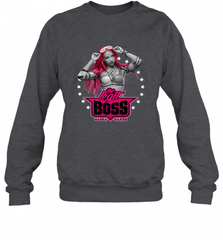 WWE Sasha Banks Pink Hair with Logo Crewneck Sweatshirt Crewneck Sweatshirt - Nice-Tshirts4u