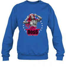 WWE Sasha Banks Pink Hair with Logo Crewneck Sweatshirt Crewneck Sweatshirt - Nice-Tshirts4u