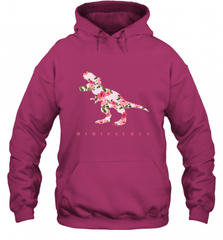 Cute Mimisaurus Tshirt with Floral Dinosaur for Hooded Sweatshirt Hooded Sweatshirt - Nice-Tshirts4u