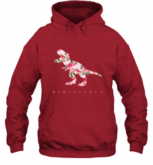 Cute Mimisaurus Tshirt with Floral Dinosaur for Hooded Sweatshirt Hooded Sweatshirt - Nice-Tshirts4u
