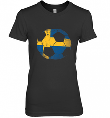 Sweden Soccer Ball Flag Jersey Shirt  Swedish Football Gift Women's Premium T-Shirt Women's Premium T-Shirt - Nice-Tshirts4u