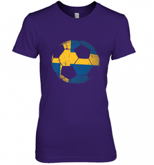 Sweden Soccer Ball Flag Jersey Shirt  Swedish Football Gift Women's Premium T-Shirt Women's Premium T-Shirt - Nice-Tshirts4u