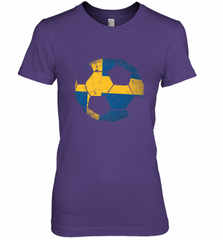 Sweden Soccer Ball Flag Jersey Shirt  Swedish Football Gift Women's Premium T-Shirt Women's Premium T-Shirt - Nice-Tshirts4u
