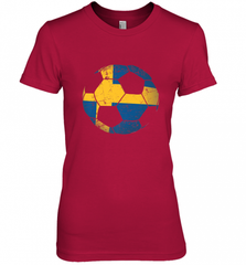 Sweden Soccer Ball Flag Jersey Shirt  Swedish Football Gift Women's Premium T-Shirt Women's Premium T-Shirt - Nice-Tshirts4u