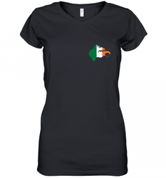 South Boston  Pocket Irish Flag Women's V-Neck T-Shirt
