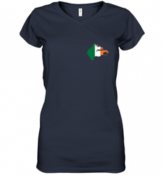South Boston  Pocket Irish Flag Women's V-Neck T-Shirt