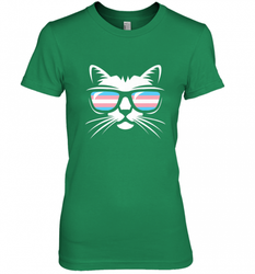 Transgender Pride Cat Gift T Shirt Support Trans Community Women's Premium T-Shirt