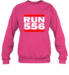 Run 5.56 Long Gun AR 15 Crewneck Sweatshirt Crewneck Sweatshirt - Nice-Tshirts4u