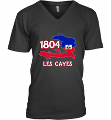 Nice Haitian Flag Day Shirt _ Les Cayes Haiti Map 1804 Men's V-Neck Men's V-Neck - Nice-Tshirts4u