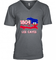 Nice Haitian Flag Day Shirt _ Les Cayes Haiti Map 1804 Men's V-Neck Men's V-Neck - Nice-Tshirts4u