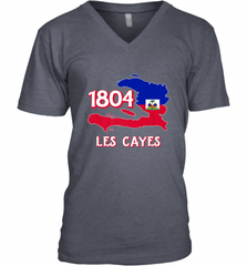 Nice Haitian Flag Day Shirt _ Les Cayes Haiti Map 1804 Men's V-Neck Men's V-Neck - Nice-Tshirts4u