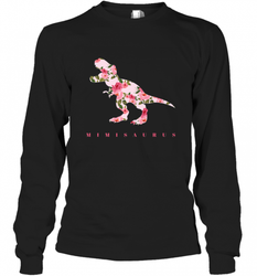 Cute Mimisaurus Tshirt with Floral Dinosaur for Long Sleeve T-Shirt