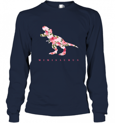Cute Mimisaurus Tshirt with Floral Dinosaur for Long Sleeve T-Shirt