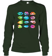 Tie Dye Lip Mood Mouths Bite Tongue Out Smile Smirk Kiss Long Sleeve T-Shirt Long Sleeve T-Shirt - Nice-Tshirts4u