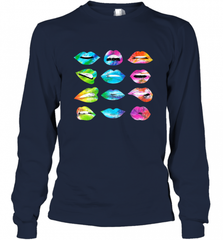 Tie Dye Lip Mood Mouths Bite Tongue Out Smile Smirk Kiss Long Sleeve T-Shirt Long Sleeve T-Shirt - Nice-Tshirts4u