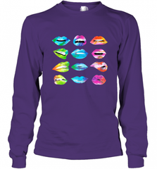 Tie Dye Lip Mood Mouths Bite Tongue Out Smile Smirk Kiss Long Sleeve T-Shirt Long Sleeve T-Shirt - Nice-Tshirts4u