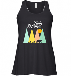 Twin Mom Mama Bear Shirt for Women Camping Bear and Cubs Women's Racerback Tank