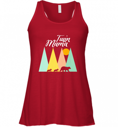 Twin Mom Mama Bear Shirt for Women Camping Bear and Cubs Women's Racerback Tank