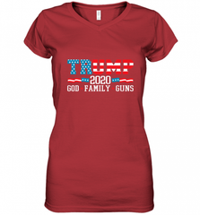 Trump 2020 God Family Guns Lovers Election Supporter Women's V-Neck T-Shirt Women's V-Neck T-Shirt - Nice-Tshirts4u