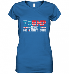 Trump 2020 God Family Guns Lovers Election Supporter Women's V-Neck T-Shirt Women's V-Neck T-Shirt - Nice-Tshirts4u