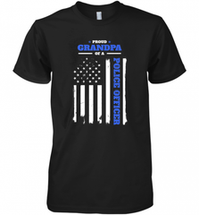 Mens Proud Grandpa of a Police Officer Distressed Flag Men's Premium T-Shirt Men's Premium T-Shirt - Nice-Tshirts4u