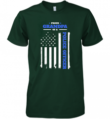 Mens Proud Grandpa of a Police Officer Distressed Flag Men's Premium T-Shirt Men's Premium T-Shirt - Nice-Tshirts4u