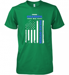 Mens Proud Grandpa of a Police Officer Distressed Flag Men's Premium T-Shirt Men's Premium T-Shirt - Nice-Tshirts4u