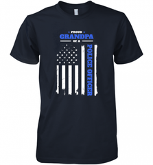 Mens Proud Grandpa of a Police Officer Distressed Flag Men's Premium T-Shirt Men's Premium T-Shirt - Nice-Tshirts4u