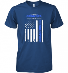 Mens Proud Grandpa of a Police Officer Distressed Flag Men's Premium T-Shirt Men's Premium T-Shirt - Nice-Tshirts4u