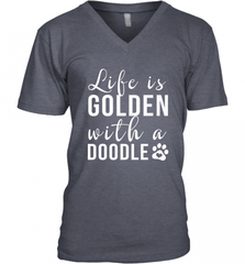 Life Is Golden With A Doodle T Shirt  Golden Doodle Lovers Men's V-Neck Men's V-Neck - Nice-Tshirts4u