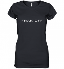Battlestar Galactica Frak Off Official Tee Women's V-Neck T-Shirt Women's V-Neck T-Shirt - Nice-Tshirts4u