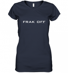 Battlestar Galactica Frak Off Official Tee Women's V-Neck T-Shirt Women's V-Neck T-Shirt - Nice-Tshirts4u